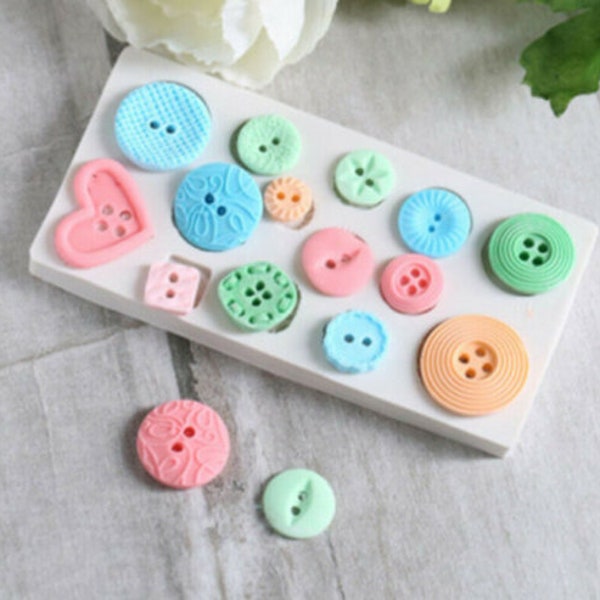 Button Silicone Chocolate Mould Decorating Baking Mold Candy Cookies Jelly Wax Melts Ice Soap BPA free