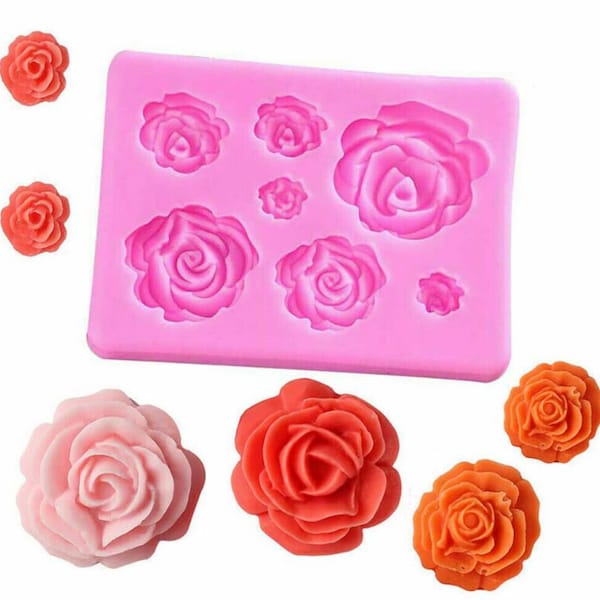Roses Flower Shape Silicone Chocolate Mould Decorating Baking Mold Candy Cookies Jelly Wax Melts Ice Soap 3D BPA free