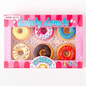 Donuts Eraser Cute Little Eraser Shape Rubbers for School Children's Birthday Party Kids Stationary Party Gift Bag - UK Seller
