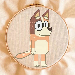 Chilli Bluey Inspired Easy Cross Stitch Pattern - Instant Download