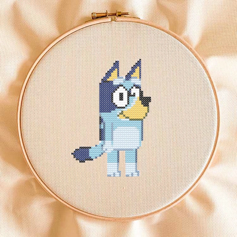 Bluey Small Easy Cross Stitch Pattern Instant Download Etsy