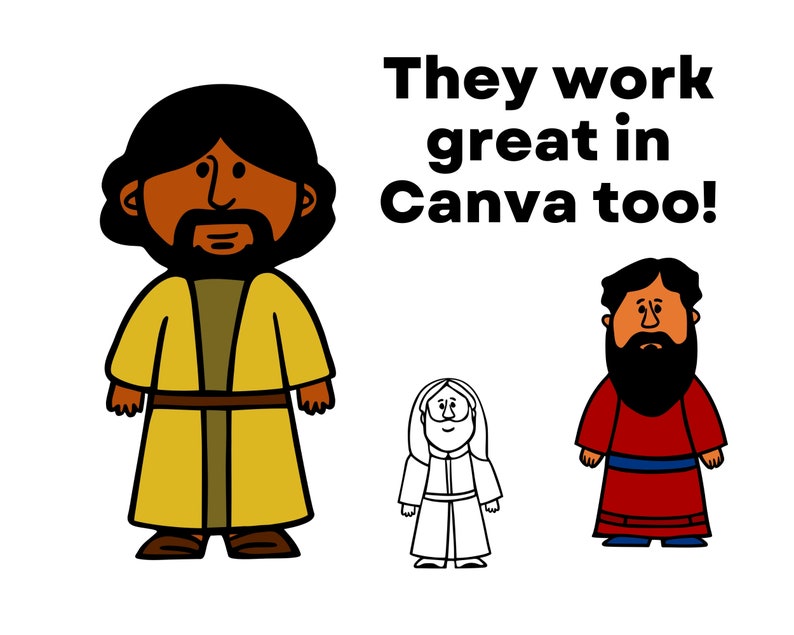Bible Story Characters PNG Clip Art Pack for Sunday School and VBS
