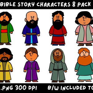 Bible Story Characters PNG Clip Art Pack for Sunday School and VBS Crafts and Activities for Kids
