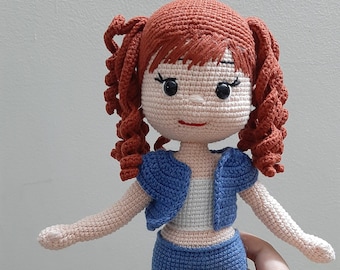 Crochet doll pattern, Mayla doll, Amigurumi, PDF, English