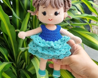 Suchin Crochet Doll Pattern: Amigurumi Doll with Outfits (PDF)