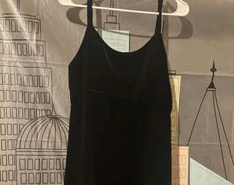 Empire Waist Velvet Little Black Dress W Spaghetti Straps, New York and Co