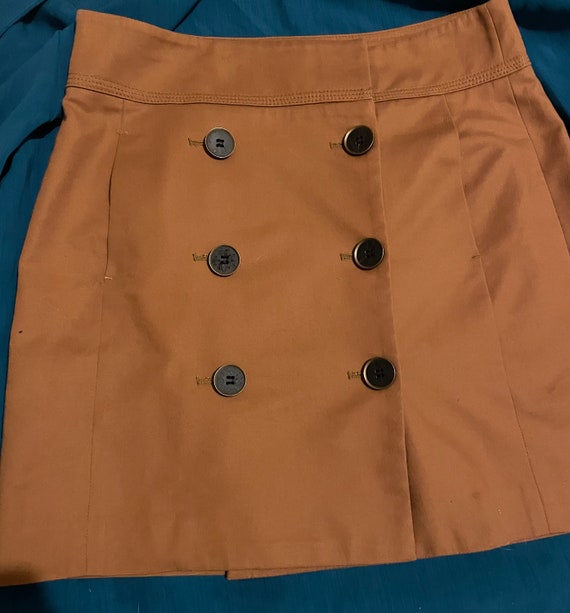 Ann Taylor Loft Mod Brown Skirt with Big Buttons