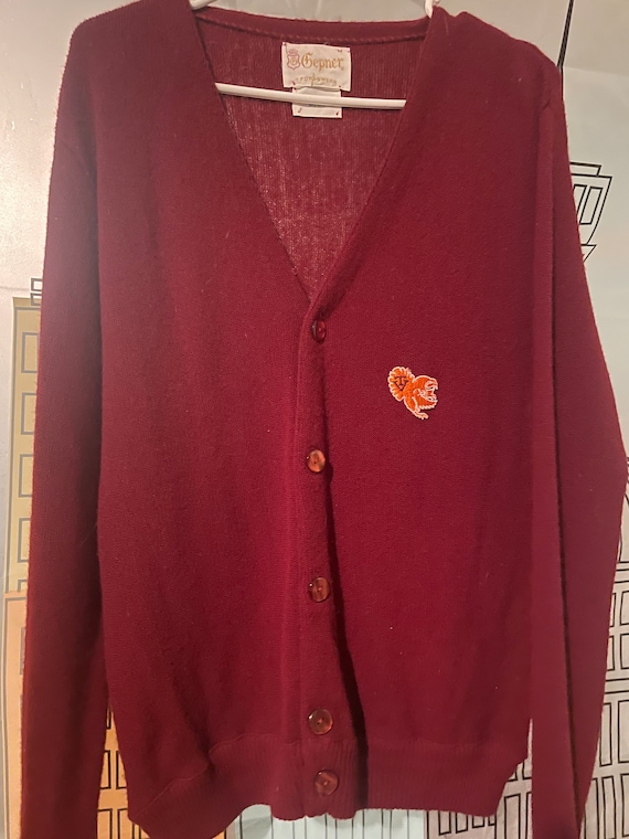 Vintage Maroon Virginia Tech Cardigan Sweater