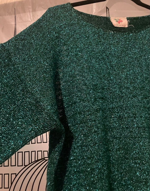 Vintage Shimmer Green 80s Volup Sweater - image 4