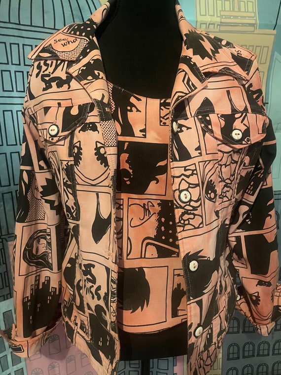 80s Cartoon Graphic Sleeveless Top and Jacket Set - image 2