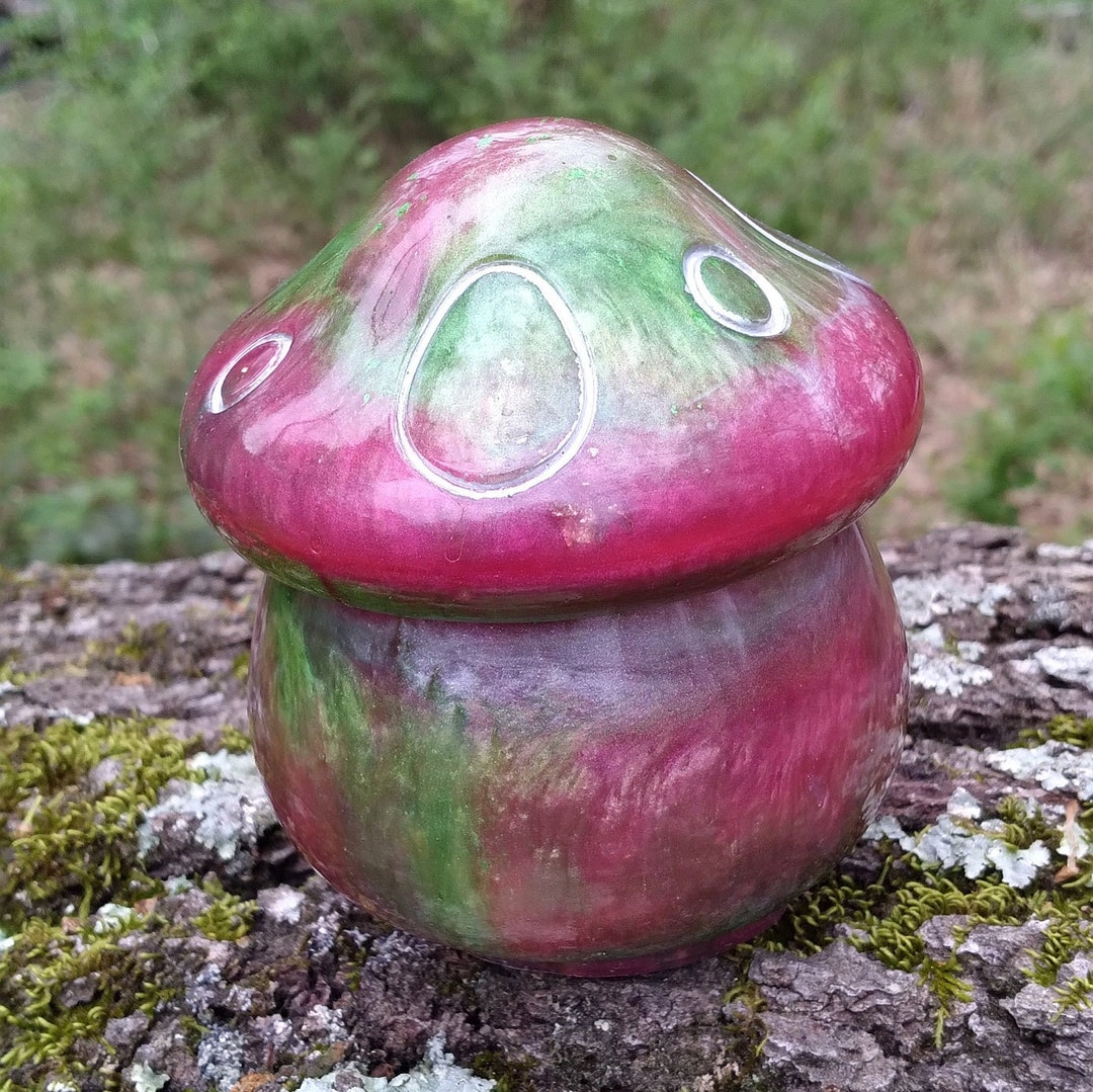 Pink and Green Epoxy Resin Mushroom Jar Etsy