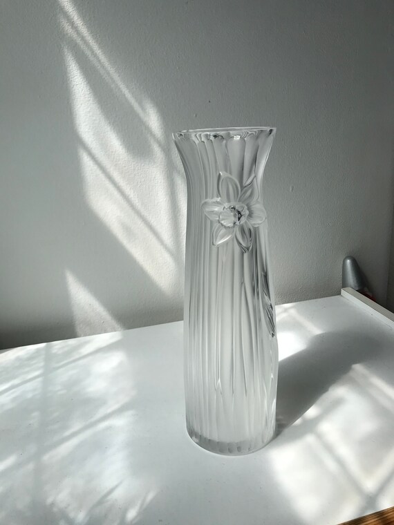LALIQUE Jonquille Daffodil Clear Crystal Vase Model 1257700 - Etsy