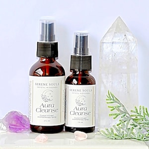 Aura Cleanse Spray | PURIFY, PROTECT, HEAL | Aura Clearing |  Energetic Protection | Crystal Infused Aromatherapy Mist | Body Spray