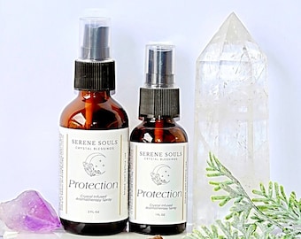 Protection Spray | Crystal Infused Essential Oil Mist | Energetic Boundaries | Energy Protection | Spiritual Practice