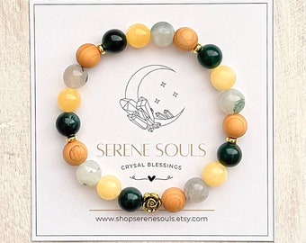 Tree Agate & Moss Agate Bracelet | Grounding Gemstone Jewelry
