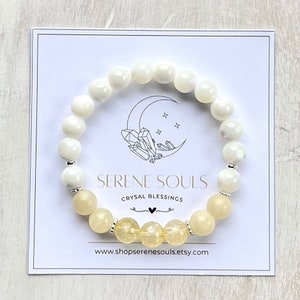 Welvaart & vreugde, overvloed sieraden, kristallen edelsteen armband, Citrien armband, geluk, 8mm edelsteen kralen armband, cadeau voor haar