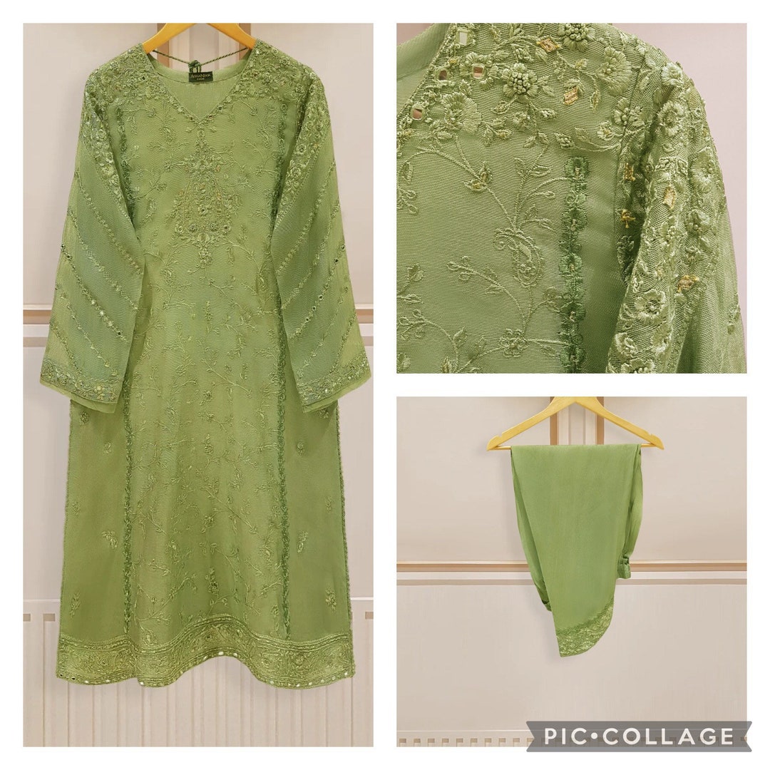 Agha Noor 2 Piece Pure Cotton Net Embroidered Suit | S111515-14-00