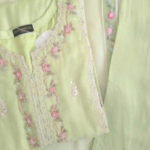 3 piece original aghanoor cotton net shirt with organza dupatta and pant