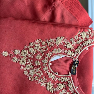 2 piece size (LARGE) aghanoor silk net embroidered suit