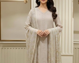 3 piece size(MEDIUM and LARGE) cotton net shirt dupatta and shalwar