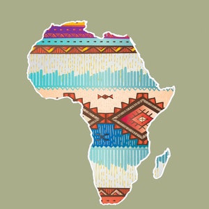 Black Art, African Art, Digital Download, INSTANT DOWNLOAD, Printable Wall Art, Map Collage, African Abstract Art Poster, Travel Map Print,