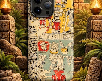 Mayan Art Phone Case Mayan Glyphs Ancient Civilizations Ancient Maya Esoteric Phone Case Unique Phone Case For History Lovers