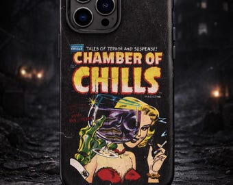 Gothic Horror Comic Book Phone Case Skull Phone Case  Vintage Horror Comic Phone Case – Chamber of Chills – Retro Pulp Magazine Art