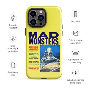 Retro Horror Phone Case Vintage Monster Yellow Case For iphone 11 12 13 14 15 16 Gothic Cool Girl Phone Case Y2K Old Hollywood