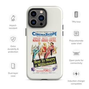 Retro Phone Case Marilyn Monroe Vintage Case For iphone 11 12 13 14 15 16 How To Marry A Millionaire Old Hollywood Cool Girl Phone Case