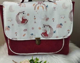 Cartable personnalisé, Cartable CP, Cartable maternelle, Cartable velours ,cartable Fille , cartable garçon.