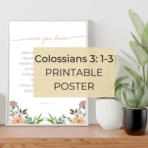 Colossians 3:1-3 | Bible Printable Poster | A2, A3 or A4