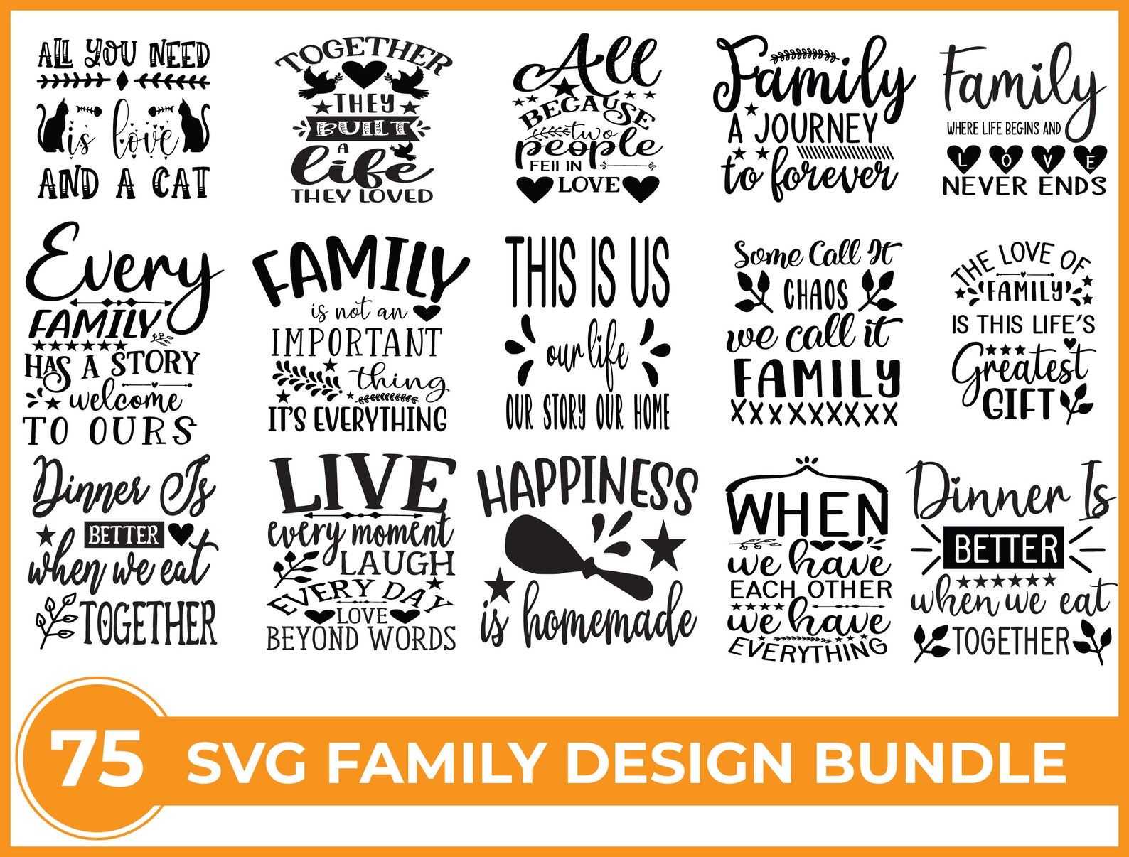 Family Quotes Svg Bundlefor Cricut and Sillouette . Family - Etsy