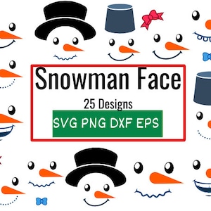 Snowman Faces Svg, Snowman Svg, Snowman Clipart, Christmas Svg, Snowman Cut File, Snowman Cricut, Christmas Cut File,  Printable Snowman PNG