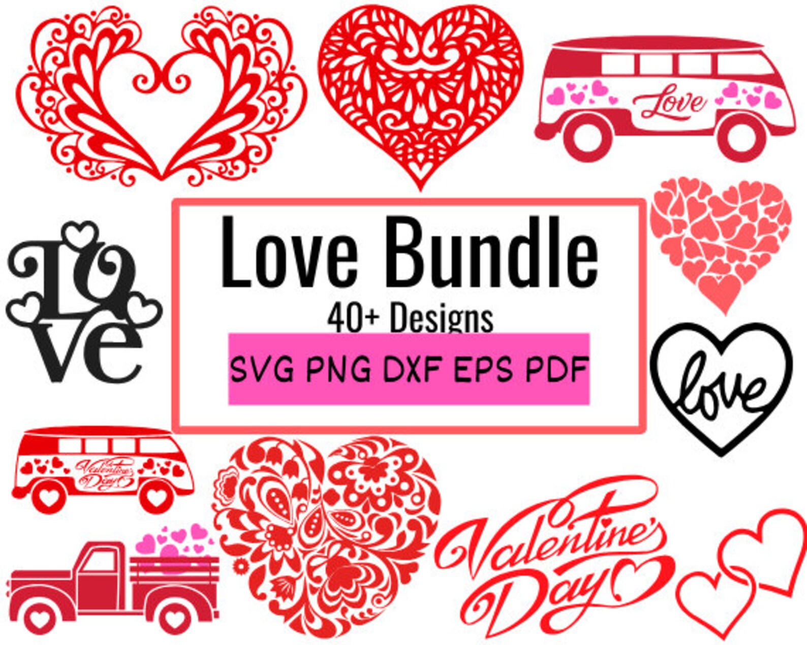 Love Svg Bundle Valentines Svg Bundle Valentine's Day - Etsy