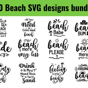 BEACH SVG Bundle, Beach quotes SVG, Beach Clipart, Summer cut files for Cricut, Beach Life Svg