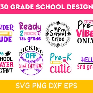 Back To School HUGE BUNDLE, Grade Level Shirt svg Bundle, 80+ Designs, Heather Roberts Art Bundle, Cut Files Cricut, Silhouette