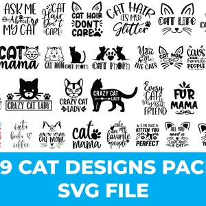 Lustige Katze Zitate SVG Bundle, Katze SVG, verrückte Katze Lady svg, Katzenliebhaber svg, Katzen svg, Kitty svg, geschnitten Datei Cricut, Silhouette, Kätzchen SVG