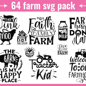 60+ Farm Life SVG Bundle, Farm svg Bundle, Farmhouse Quotes svg, Farm svg, Farm Life svg, Farm Clipart, Commercial use, Cut files,