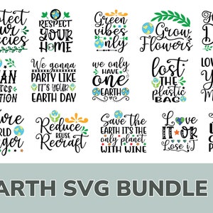 Cotizaciones ambientales svg, Día de la Tierra SVG Bundle ONE / Uso comercial gratuito / Archivos de corte para Cricut / Clipart / vector / descarga instantánea