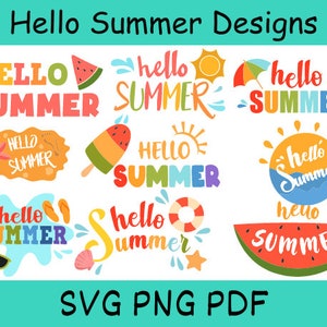 Hallo Sommer SVG, Sommer svg Bundle, Wassermelone svg, Willkommen Sommer svg, Sommer Zeichen svg, Hallo Sommer Eis am Stiel svg, Sunshine svg