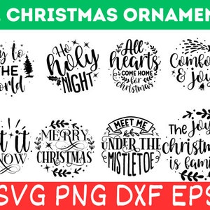 Christmas ornament svg bundle, Christmas svg, Merry Christmas svg, Believe svg, Christmas cut file, Christmas scene svg, Round ornament svg