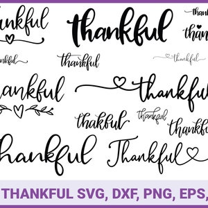 Dankbar SVG, Dankbar Wort SVG, Dankbar stilvolle Wort Text svg, Text svg, stilisierter Text svg, Wort svg, ein Wort svg, Instant Download