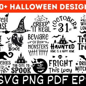 HALLOWEEN SVG Bundle, HALLOWEEN Clipart, Halloween Svg, Png Files for Cricut, Halloween Cut Files, Haloween Silhouette, Witch, Scarry