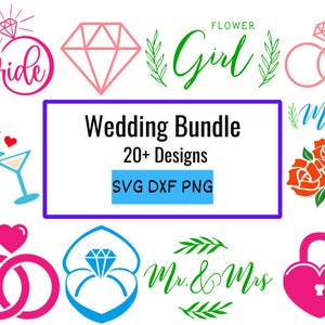 Wedding SVG Bundle, Bride svg, Groom svg, Bridal Party svg, Wedding svg, Wedding Quotes, Wedding Signs, Wedding Shirts, Cut File Cricut