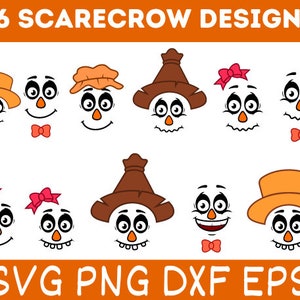 Scarecrow svg, Scarecrow face SVG lady and man face SVG Boy Girl Thanksgiving Svg Fall Autumn Halloween Svg digital cut file DXF, Eps, Png