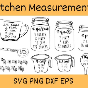 Kitchen Measurement svg, Kitchen Conversions Chart Svg Bundle, kitchen bundle svg, Conversions Chart Svg, baking svg, Conversions sign svg