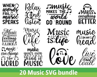 Music quotes svg bundle | Music lover quotes svg | Music svg | funny music sayings svg | Music instant download | Music Cricut files