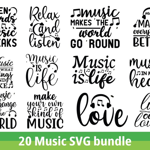 Music quotes svg bundle | Music lover quotes svg | Music svg | funny music sayings svg | Music instant download | Music Cricut files