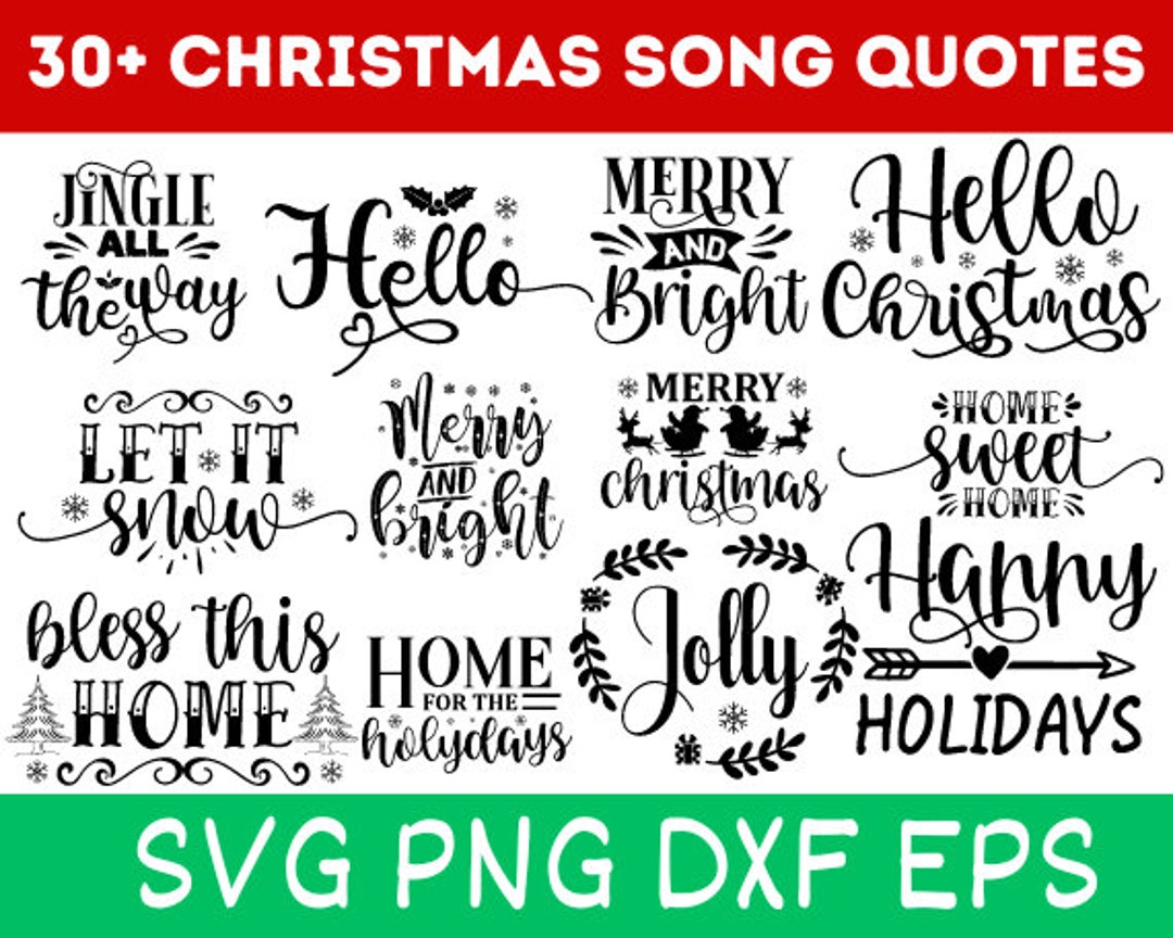 Christmas SVG Bundle, Christmas Song Quotes SVG Bundle, Winter Svg ...