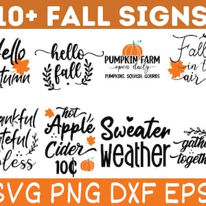 Fall SVG, Fall SVG Bundle, Autumn Svg, Thanksgiving Svg, Fall Svg Designs, Fall Sign, Autumn Bundle Svg, Cut File Cricut, Silhouette, PNG